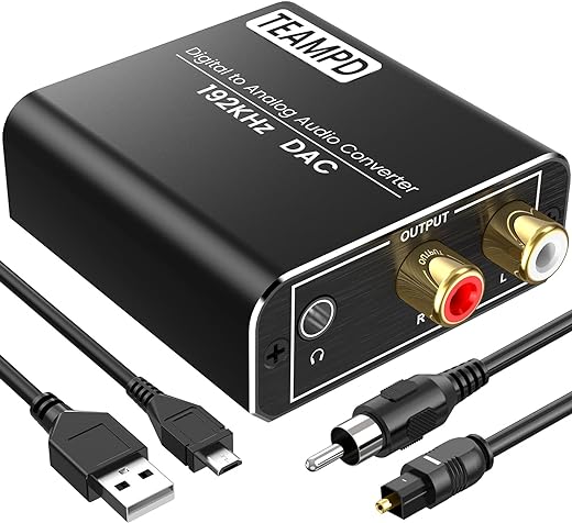 Digital to Analog Audio Converter with Optical Coaxial Cables